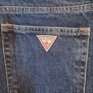 Vintage 90s Guess Mens Jeans Size 34W 30L Blue Classic Fit Narrow Leg Made USA